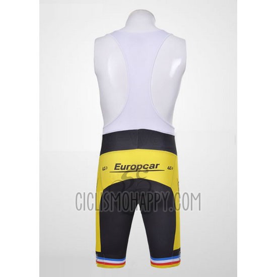 Europcar Lider Cycling Jersey Bib Short 2011 Men Short Sleeve Yellow